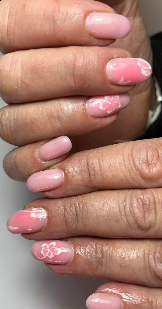 Hibiscus summer nails