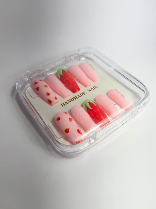Strawberry flower nails